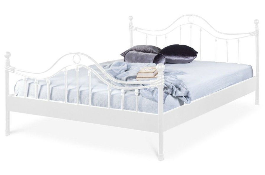 Bettgestelle * | Einrichten24 Metallbett Lorena Weis Breite: 160 Cm