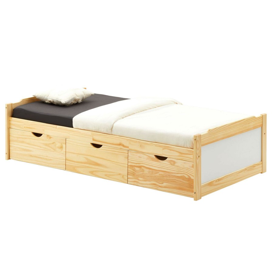 Bettgestelle * | Idimex Bett Mit Stauraum Mia 90 190 Cm Braun