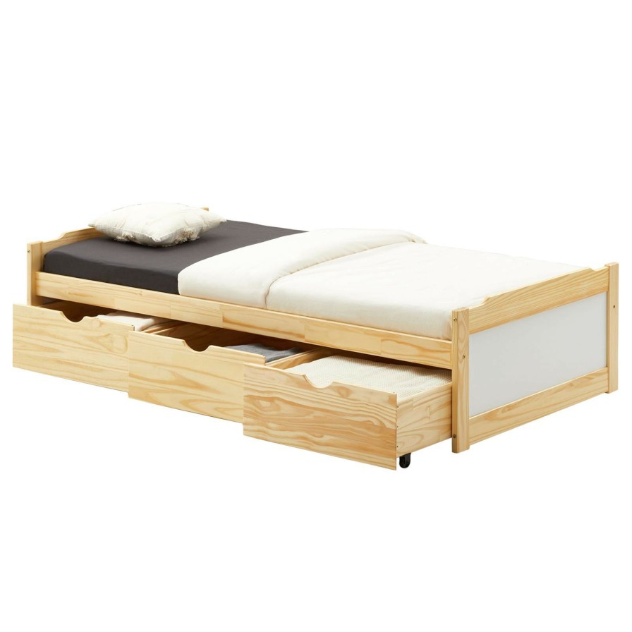 Bettgestelle * | Idimex Bett Mit Stauraum Mia 90 190 Cm Braun