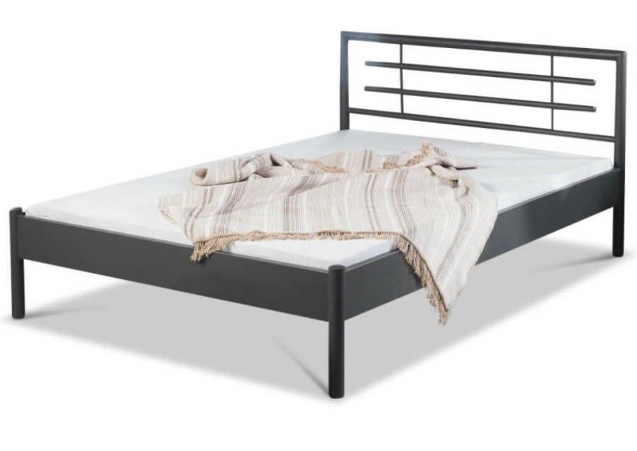 Bettgestelle * | Einrichten24 Metallbett Lia Dunkelgrau Breite: 120 Cm