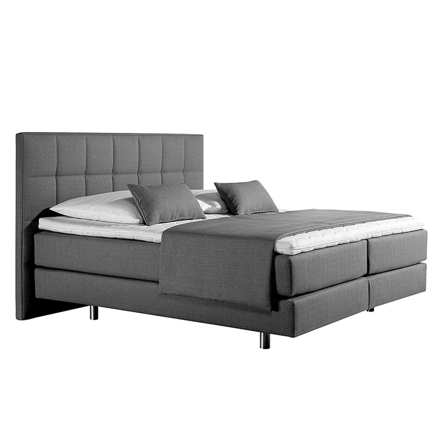 Boxspringbetten * | Loftscape Boxspringbett Tevin Anthrazit 160 X 200Cm Tonnentaschenfederkernmatratze H3