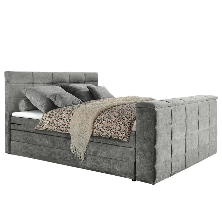 Boxspringbetten * | Loftscape Boxspringbett Brimfield Dunkelgrau