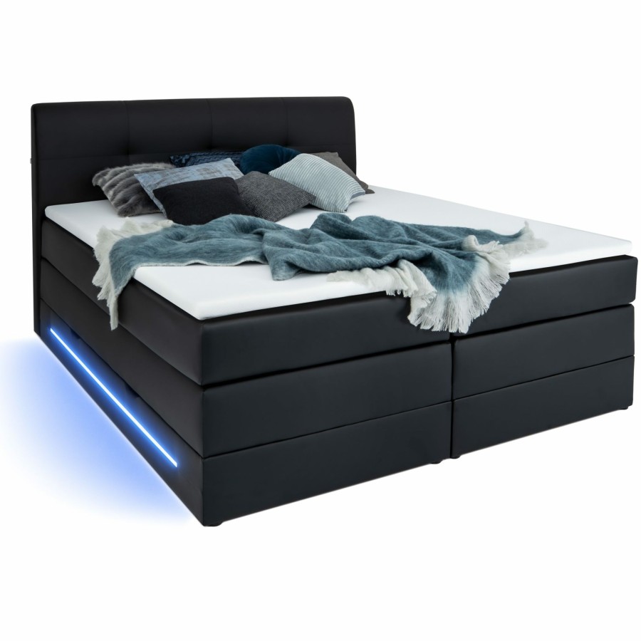 Boxspringbetten * | Wonello Boxspringbett Denver Breite: 160 Cm H3