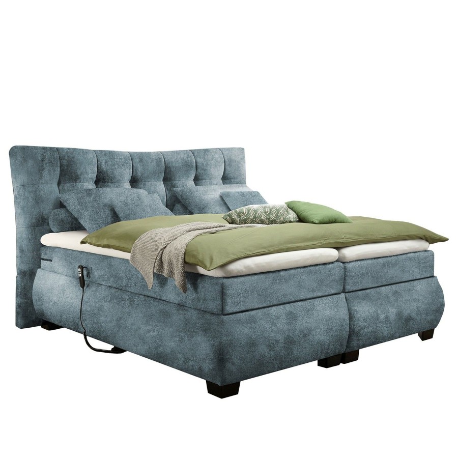 Boxspringbetten * | Loftscape Boxspringbett Damville Blaugrau