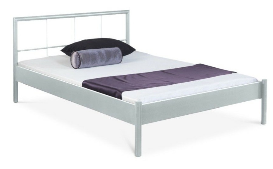 Bettgestelle * | Einrichten24 Metallbett Daisy Silbergrau Breite: 200 Cm