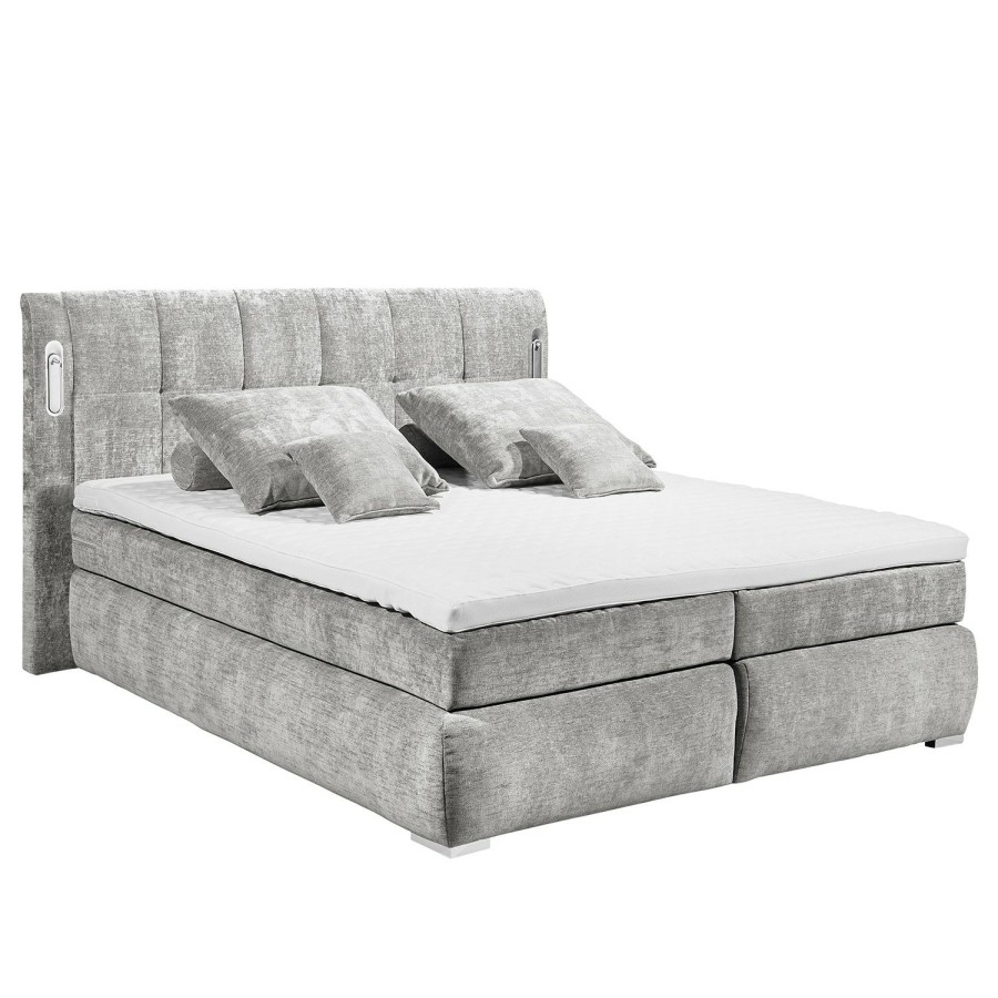 Boxspringbetten * | Loftscape Boxspringbett Liverpool Hellgrau 160 X 200Cm