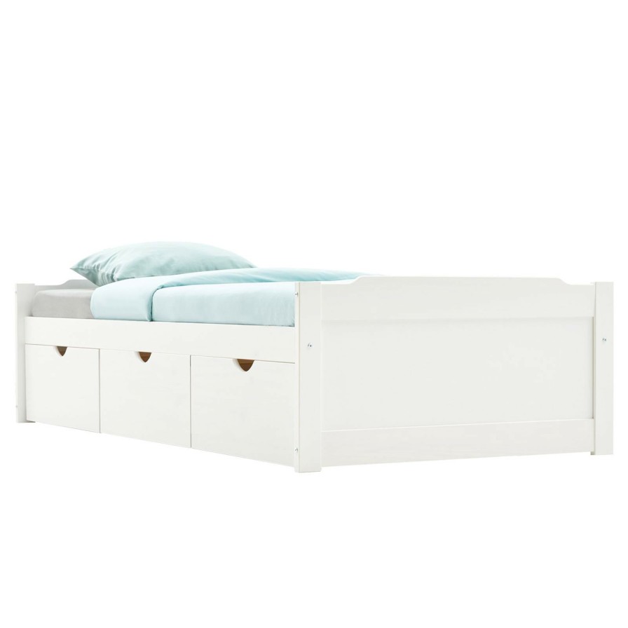 Bettgestelle * | Idimex Bett Mit Stauraum Mia 90 190 Cm Weis