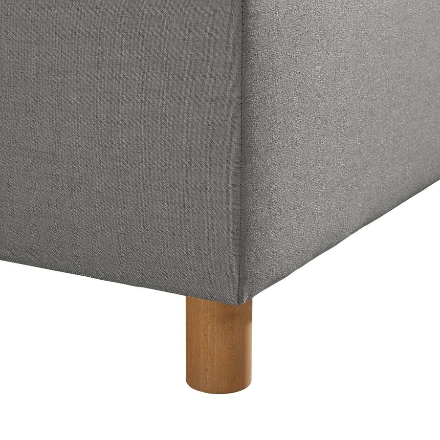 Bettgestelle * | Loftscape Polsterbett Beechgrove Hellgrau 100 X 200Cm