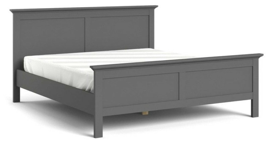 Bettgestelle * | Ebuy24 Venedig Doppelbett 180 200 Cm, Matt Venedig Doppelbett 180 200 Cm, Matt Grau.