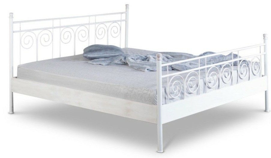 Bettgestelle * | Einrichten24 Metallbett Sara Weis Breite: 140 Cm