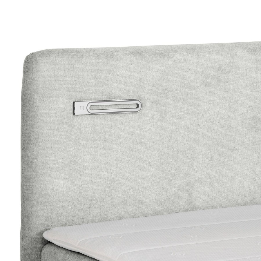 Boxspringbetten * | Loftscape Boxspringbett Speedy I Mit Beleuchtung Microfaser Senga: Silber H4