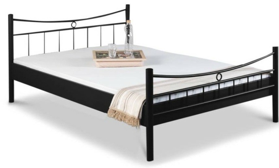 Bettgestelle * | Einrichten24 Metallbett Lily Schwarz Breite: 180 Cm