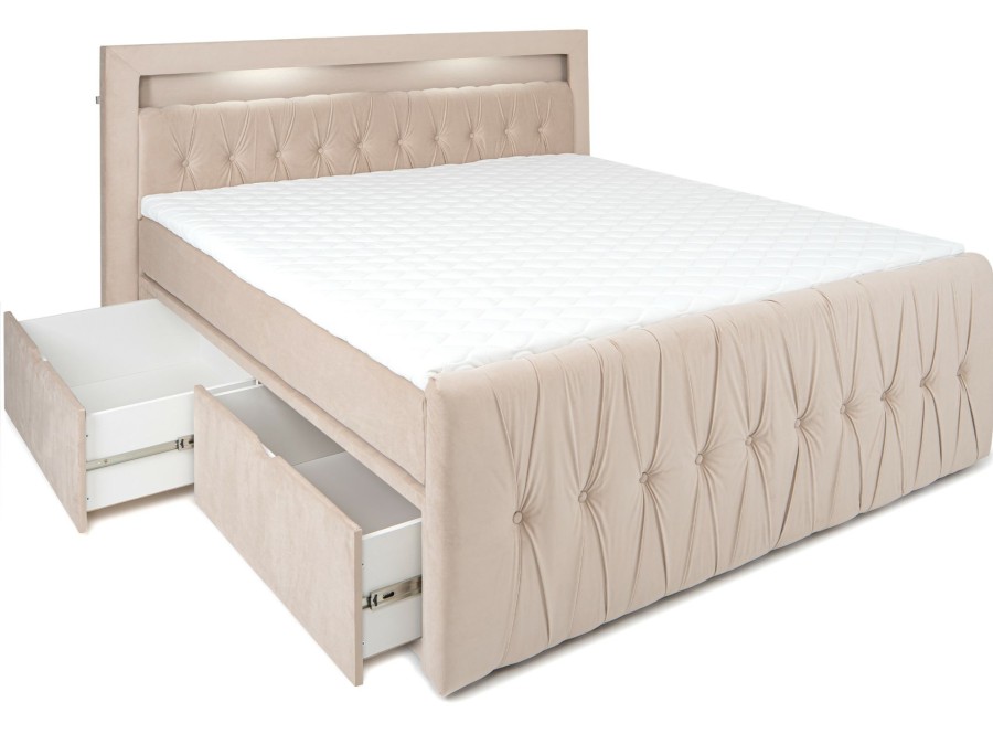 Boxspringbetten * | Wonello Valencia Beige Breite: 182 Cm