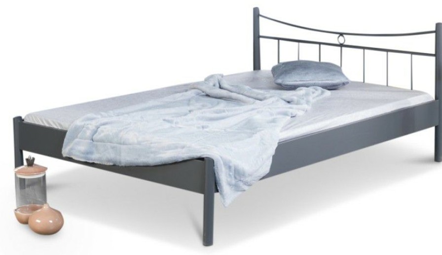 Bettgestelle * | Einrichten24 Metallbett Lucy Dunkelgrau Breite: 100 Cm