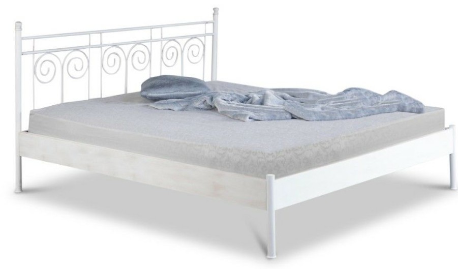 Bettgestelle * | Einrichten24 Metallbett Ida Weis Breite: 120 Cm