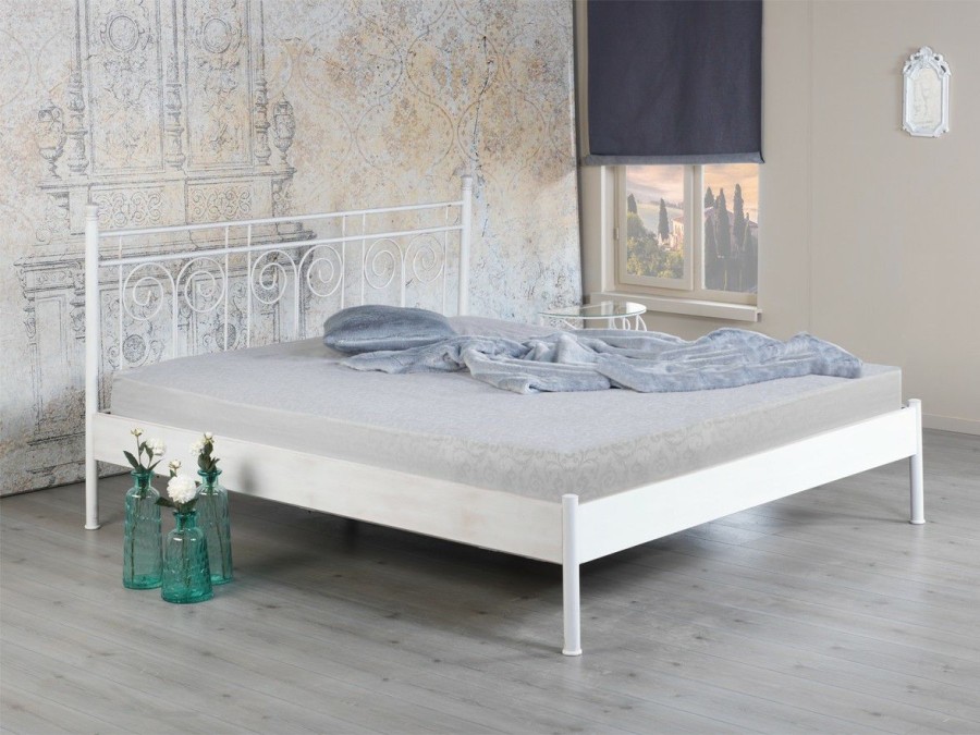 Bettgestelle * | Einrichten24 Metallbett Ida Weis Breite: 120 Cm