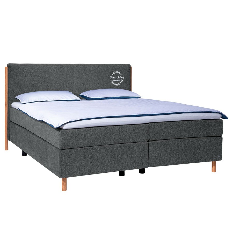 Boxspringbetten * | Tom Tailor Boxspringbett California Box Chenille Gcp: 129 Concrete 160 X 200Cm H3 Unifarben