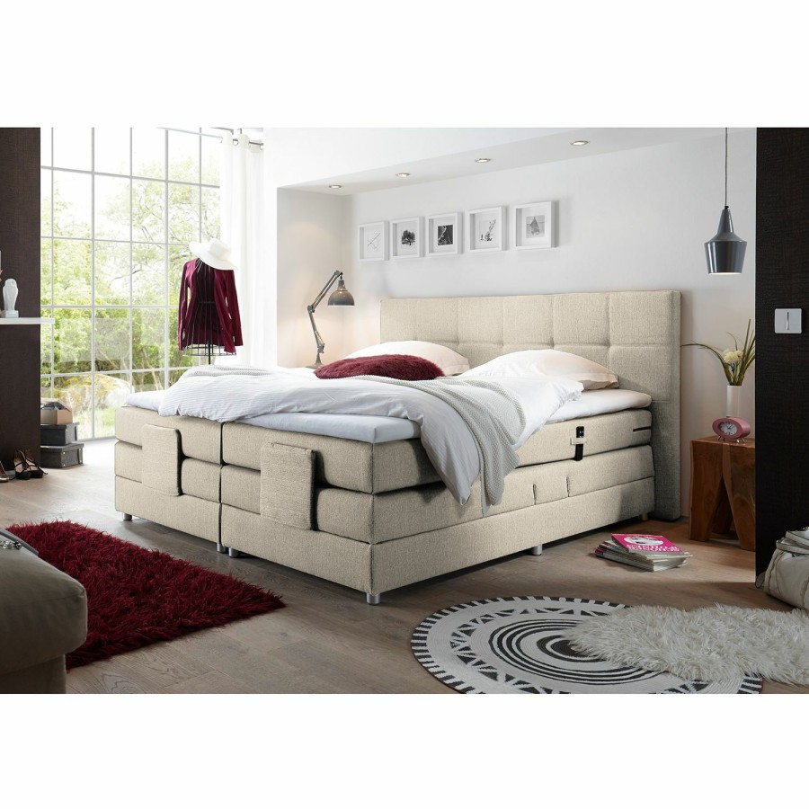 Boxspringbetten * | Loftscape Boxspringbett Jamana Creme