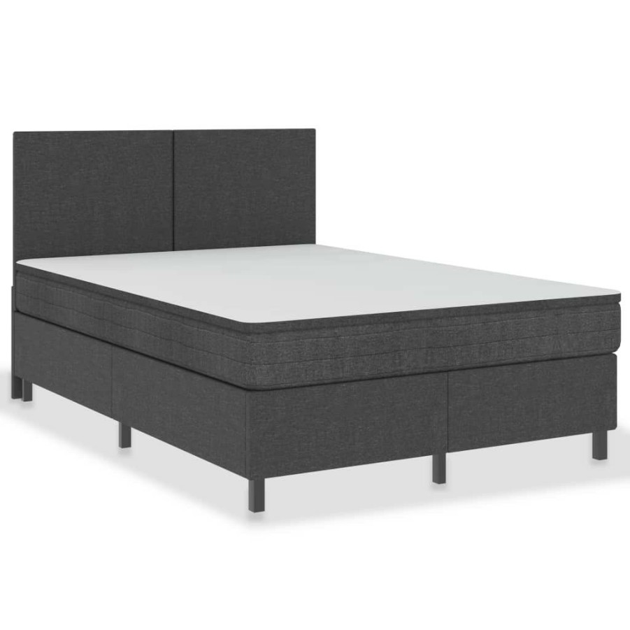 Bettgestelle * | Vidaxl Boxspring-Bettgestell Grau Stoff Vidaxl Boxspring-Bettgestell Grau Stoff 140 200 Cm