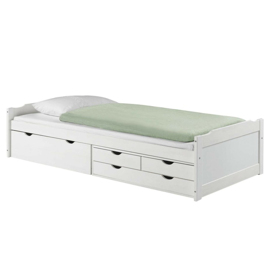 Bettgestelle * | Idimex Funktionsbett Andrea 90 200 Cm Weis