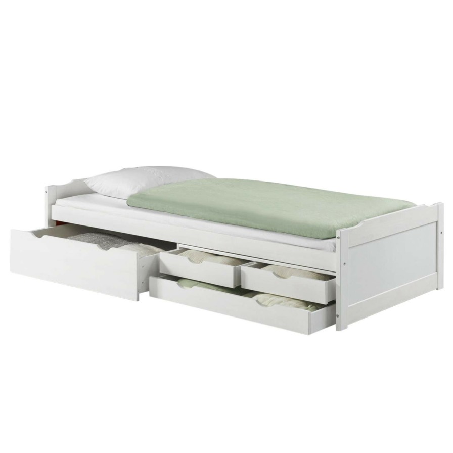 Bettgestelle * | Idimex Funktionsbett Andrea 90 200 Cm Weis