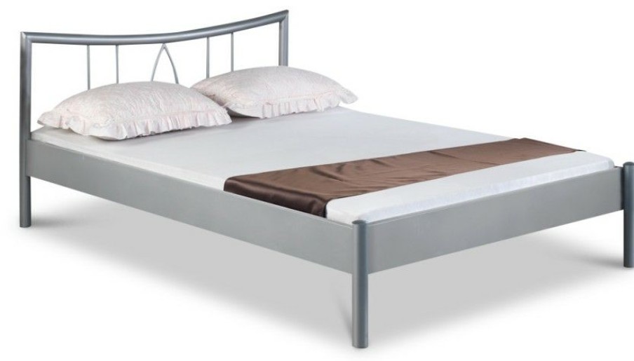 Bettgestelle * | Einrichten24 Metallbett Hanna Silber, 100 X 200 Cm Breite: 100 Cm