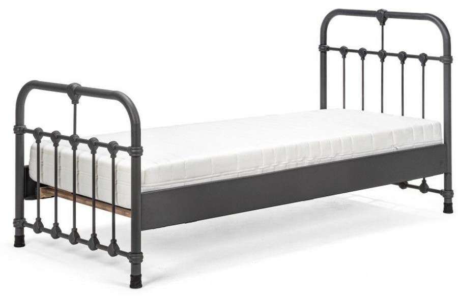 Bettgestelle * | Einrichten24 Metallbett Erma Schwarz 90 200