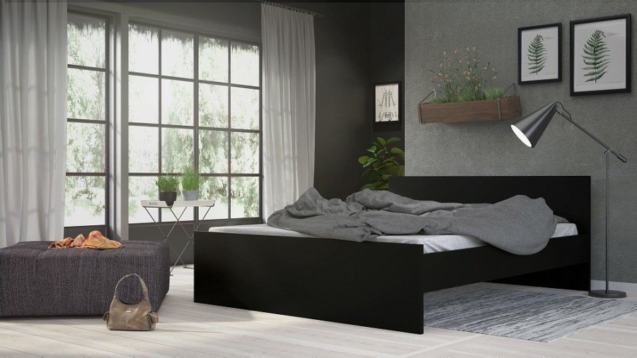 Bettgestelle * | Ebuy24 Nada Bett Doppelbett Schwarz