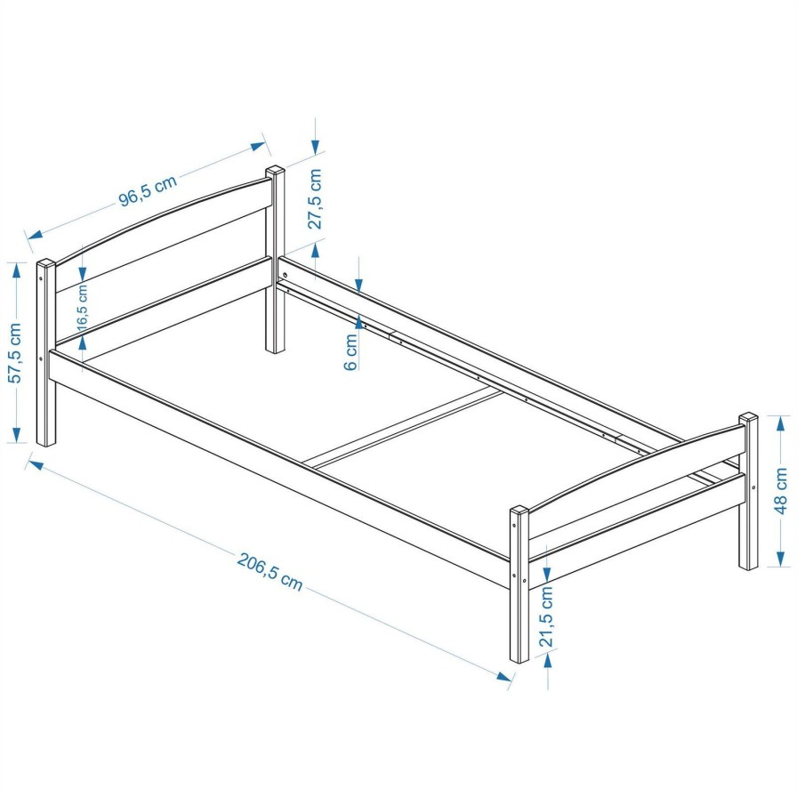 Bettgestelle * | Idimex Einzelbett Boris 90 200 Cm Breite: 97 Cm