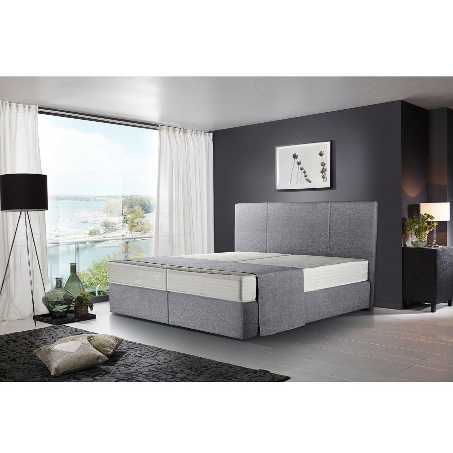 Boxspringbetten * | Loftscape Boxspringbett Neil Silber 160 X 200Cm H3