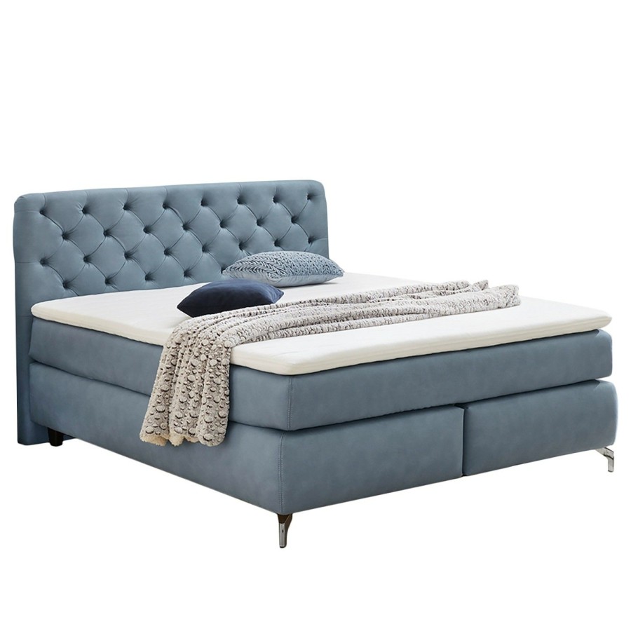 Boxspringbetten * | Loftscape Boxspringbett Cooling Hellblau H3