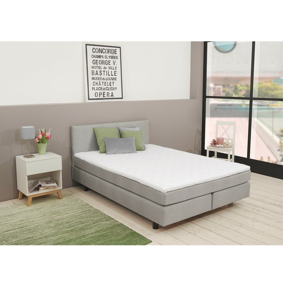 Boxspringbetten * | Loftscape Boxspringbett Boyceville Hellgrau 140 X 200Cm