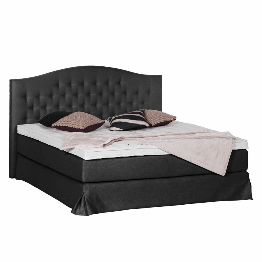 Boxspringbetten * | Maison Belfort Boxspringbett La Chatre Anthrazit 160 X 200Cm