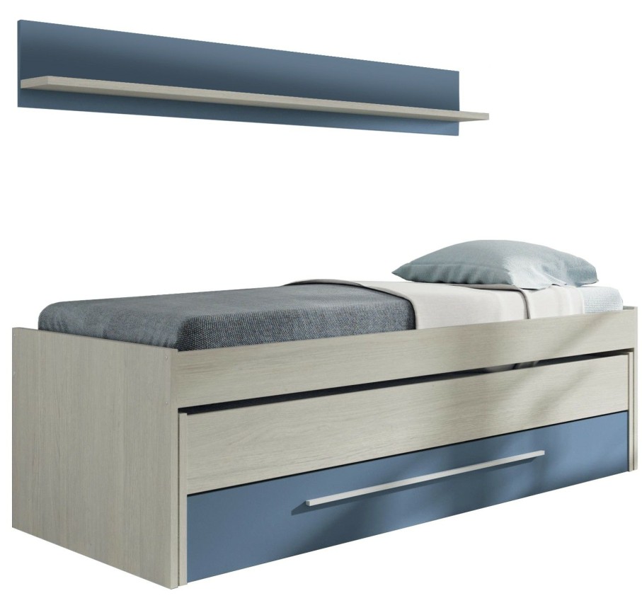 Boxspringbetten * | Dmora Bettgestell Mit Zweitem Ausziehbett Mit