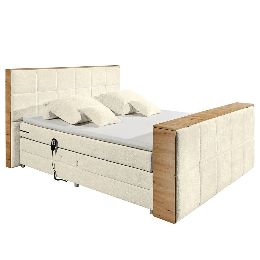 Boxspringbetten * | Loftscape Boxspringbett Sydney I Webstoff Raya: Creme