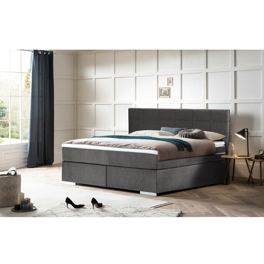 Boxspringbetten * | Cotta Boxspringbett Wellton Dunkelgrau 180 X 200Cm