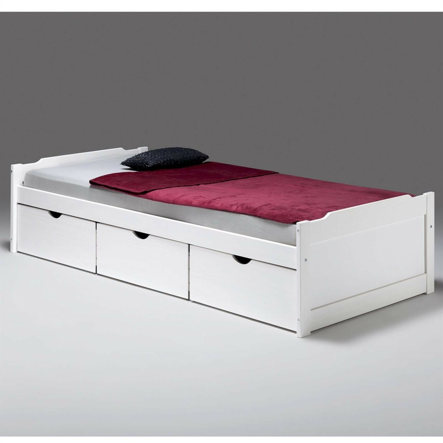 Bettgestelle * | Idimex Funktionsbett Mia 90 200 Cm Weis Hohe: 46 Cm