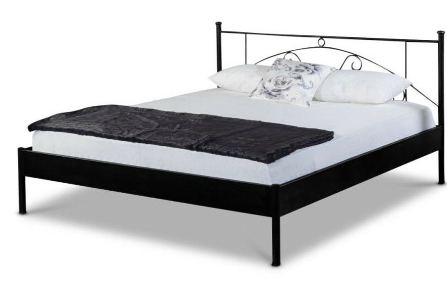 Bettgestelle * | Einrichten24 Metallbett Lena Schwarz Breite: 120 Cm