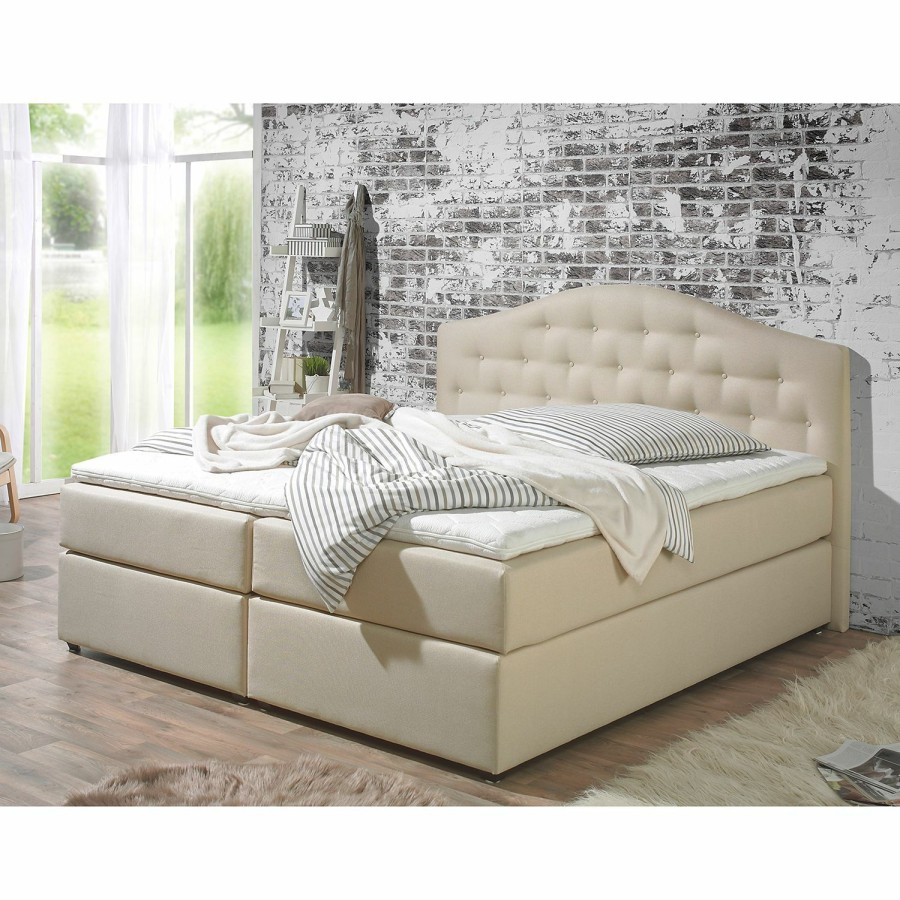 Boxspringbetten * | Maison Belfort Boxspringbett Ansmark Beige 180 X 200Cm Bonellfederkernmatratze H3