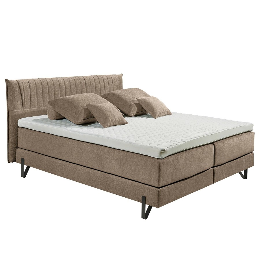 Boxspringbetten * | Loftscape Boxspringbett Nightlife Microvelours Thala: Sand