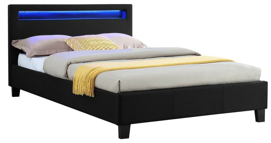 Bettgestelle * | Caro-Mobel Polsterbett Mit Led Satoka 120 200 Cm